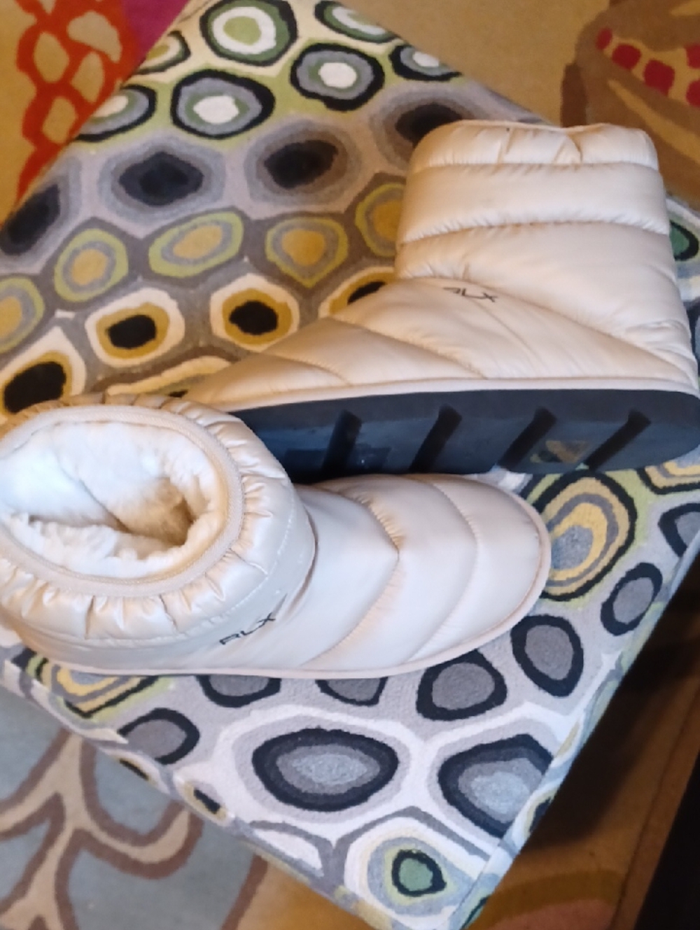 NEW RLX Ralph Lauren White Quilted Puffer Ankle Booties
